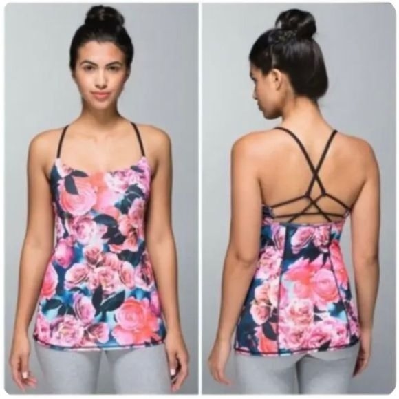 LuluLemon Dancing Warrior Secret Garden Strappy Tank Top - Picture 2 of 11